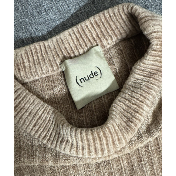 (nude Brand) ribbed bell sleeve sweater Brown Made In Italy M /40 - Picture 6 of 8